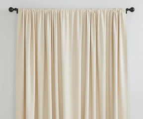 Ivory solid linen curtains, neutral window drapes