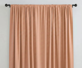 Light Brown solid linen curtains, warm tone window drapes