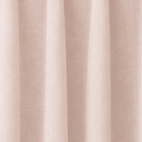 Blush linen curtain panels with tie top closure, breathable semi sheer curtains for bedroom