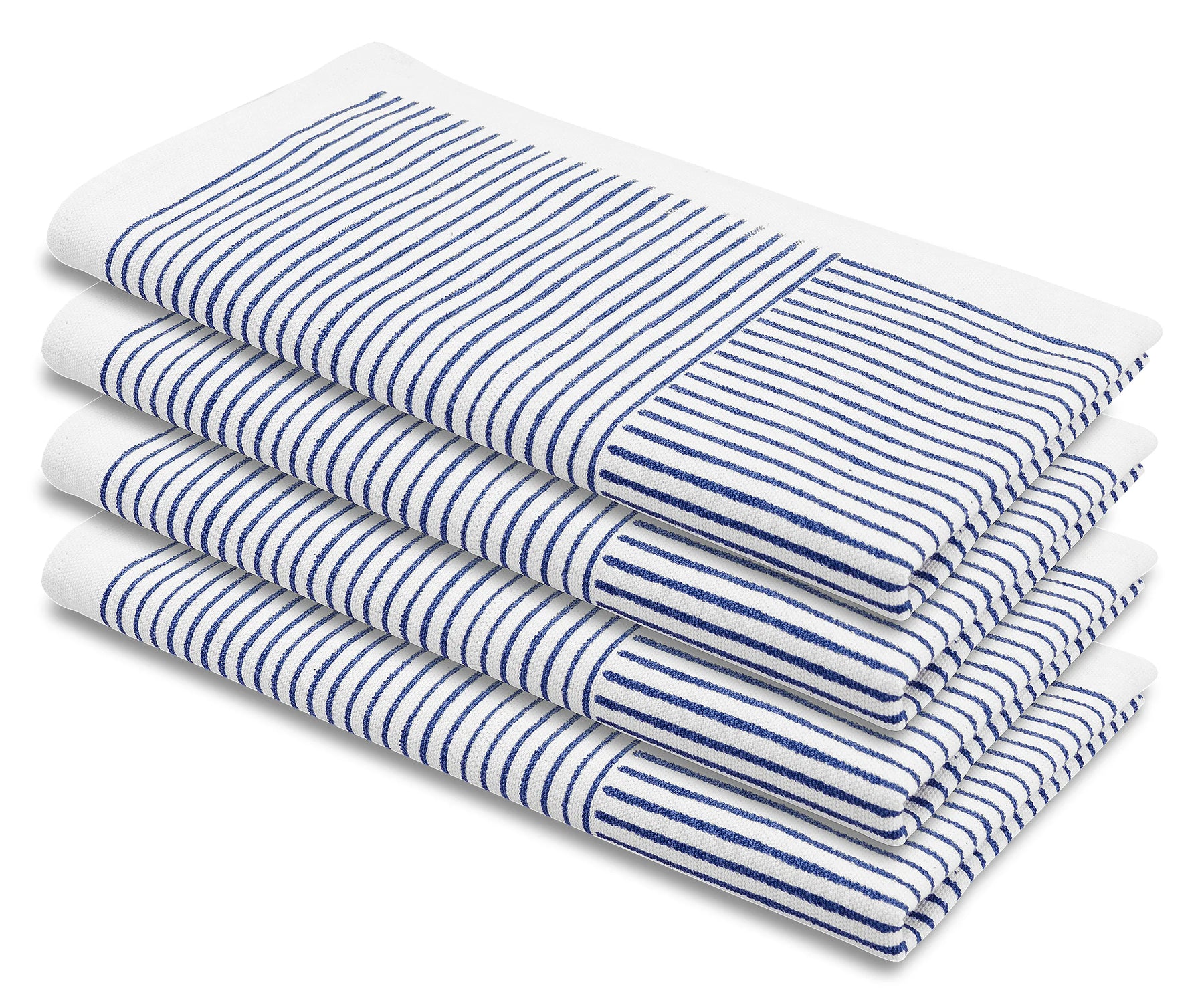 Napkin set with line print pattern displayed on a festive dining table	