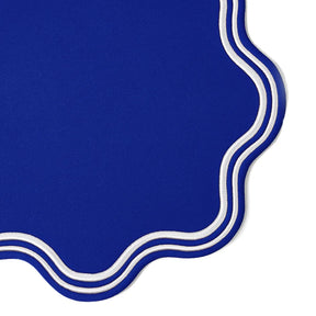 Durable royal blue 100% cotton placemats in bulk sets, reusable and washable