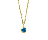 Aquamarine pendant necklace with 14K gold-plated chain