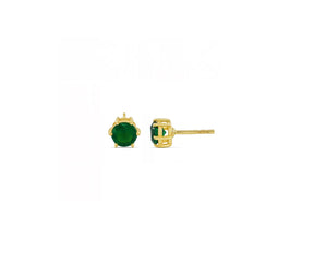 Pair of round emerald green earrings with secure push-back lock – perfect gift for women