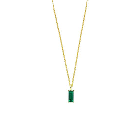 May birthstone emerald necklace with adjustable chain, may birthstone emerald pendant necklace graduation gift