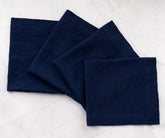 Set of midnight blue linen dinner napkins