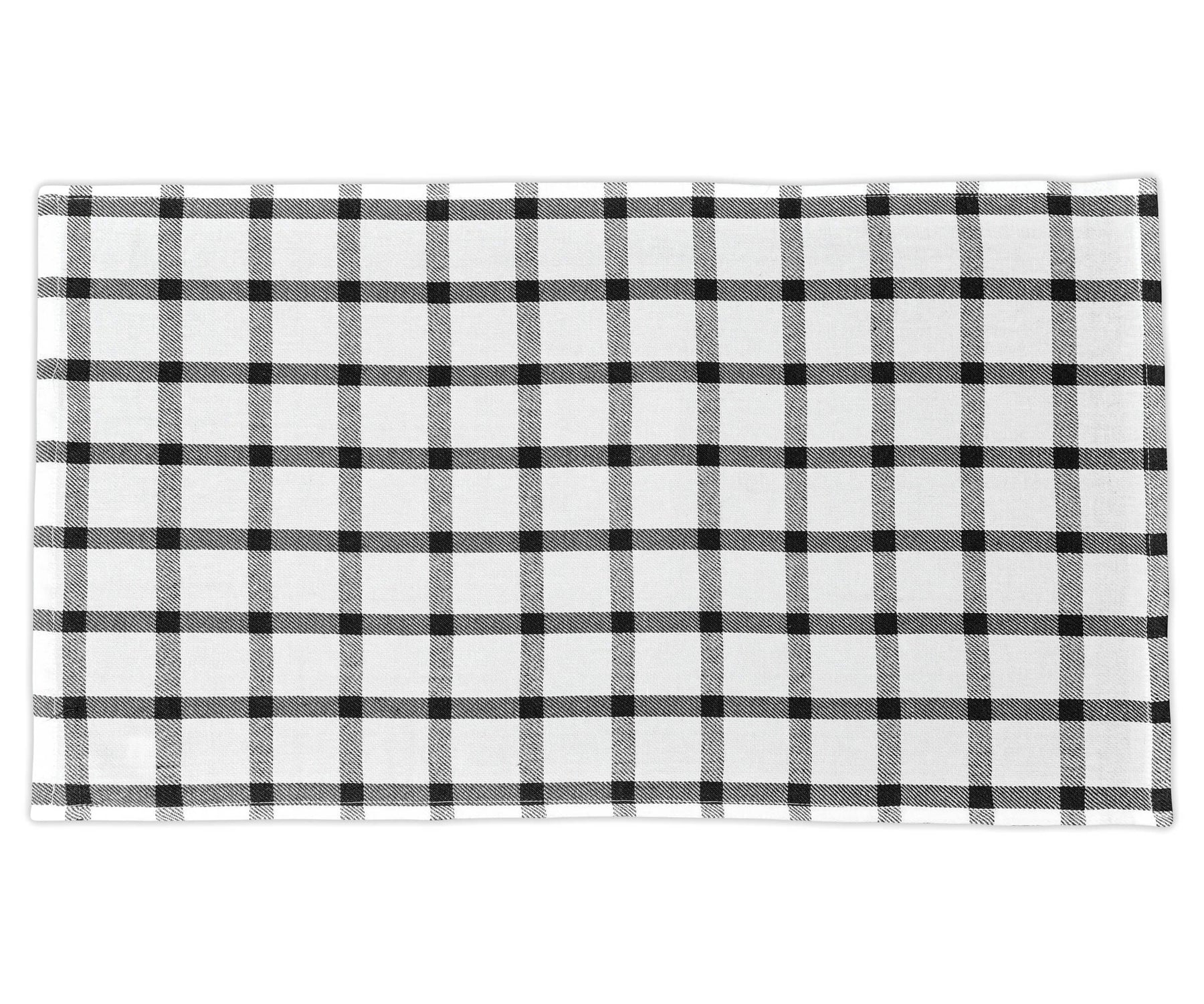 Black and white checkered patterned hand towel