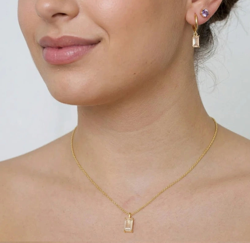 june birthstone moonstone necklace gold dainty jewelry
everyday wear necklace gift for women