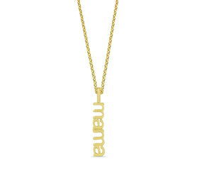 14K gold mama necklace with heart chain for mothers