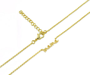 Mama gold necklace with 14K yellow gold plating on brass