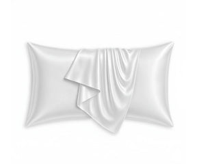 Pure white silk pillowcase made from 100% mulberry silk, breathable and ultra soft bedding