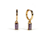 Amethyst Huggie Earrings - February Birthstone