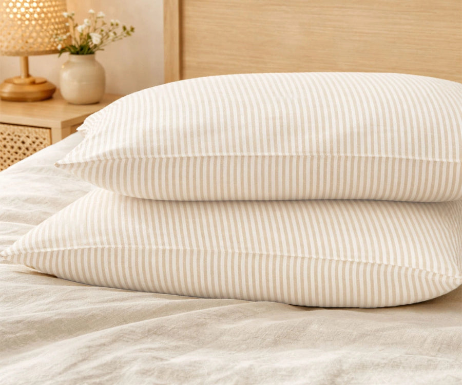 Natural European linen pillowcases set of 2, 100% linen pillow covers, neutral linen bedding, breathable prewashed pillow shams, organic minimalist bedroom decor