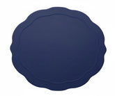 Classic navy blue oval cotton placemat crafted from 100% cotton, bringing timeless elegance and sophistication to any dining table. 