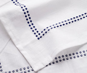 Soft and Durable 100% Cotton Napkins with Navy Pearl Detailing