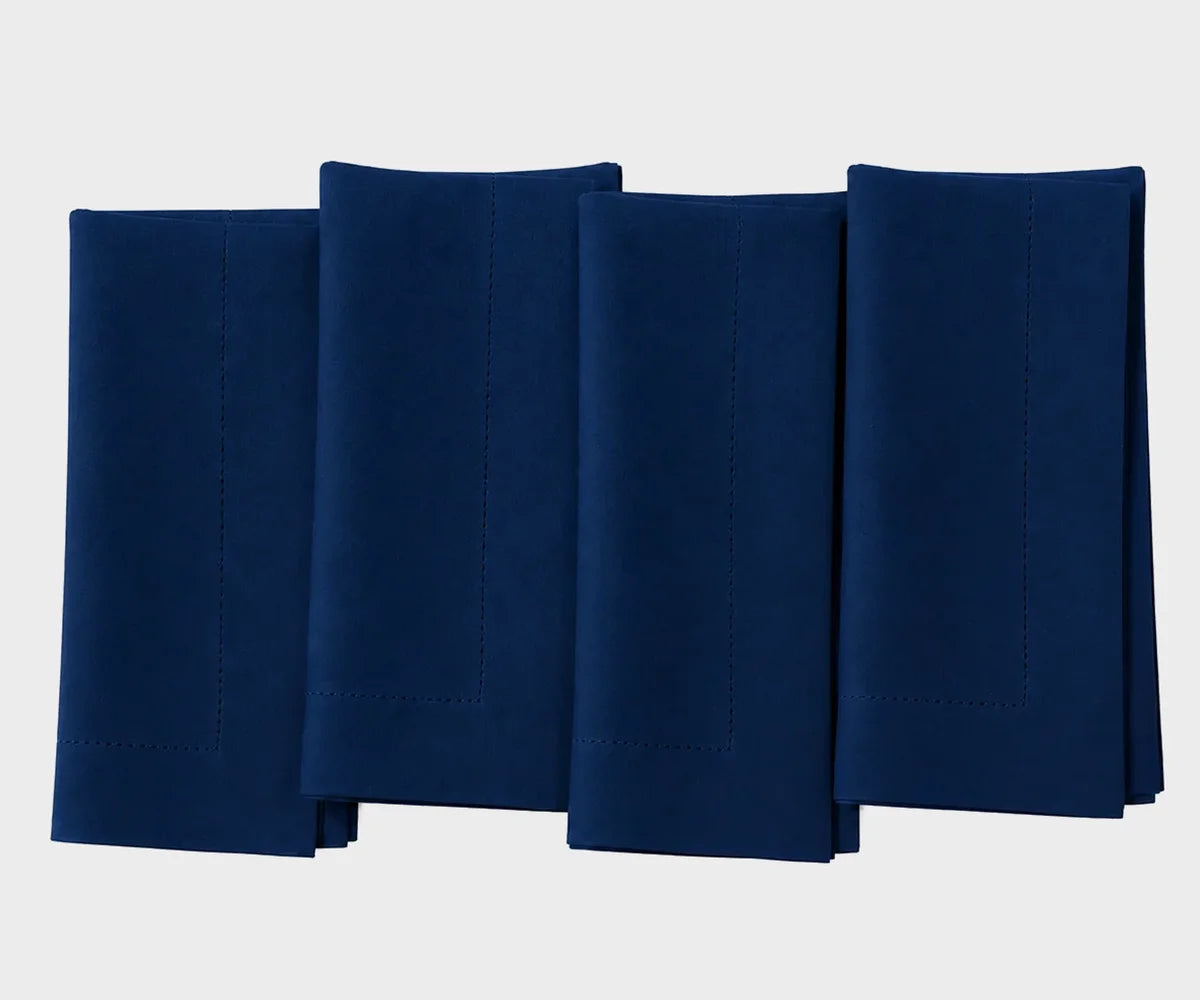 Navy Blue wedding napkins reusable linen cloth napkins for elegant table settings.
