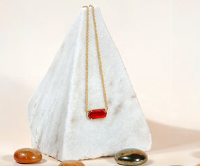 Elegant red gold necklace jewelry.