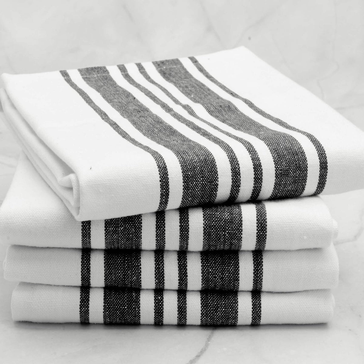Farmhouse Black White Striped Kitchen Towel