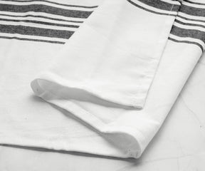 Hand towels featuring a stylish bistro stripe design.