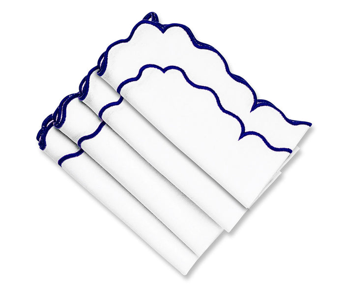 Blue Scalloped Napkins - Bulk Napkins