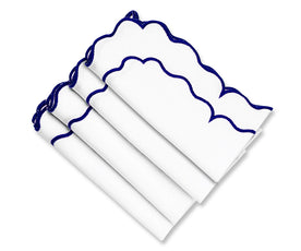 Blue Scalloped Napkins - Bulk Napkins