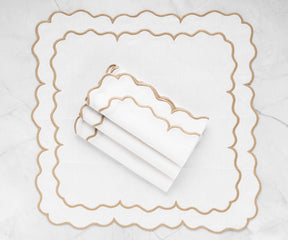 Scallop Trim Napkins - 100% Linen