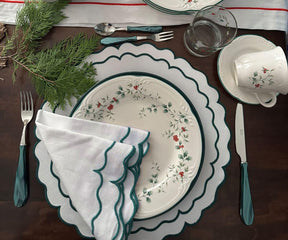 Scallop Trim Napkins - 100% Linen