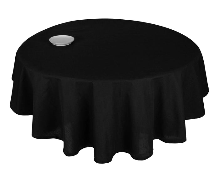 black round tablecloth 

