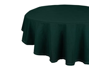 Hemstitched cotton tablecloth styled for outdoor dining