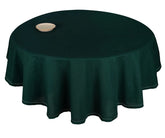 Elegant round tablecloth in green with matching napkins