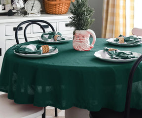 Cotton tablecloth featuring a classic hemstitch edge for everyday meals and special occasions