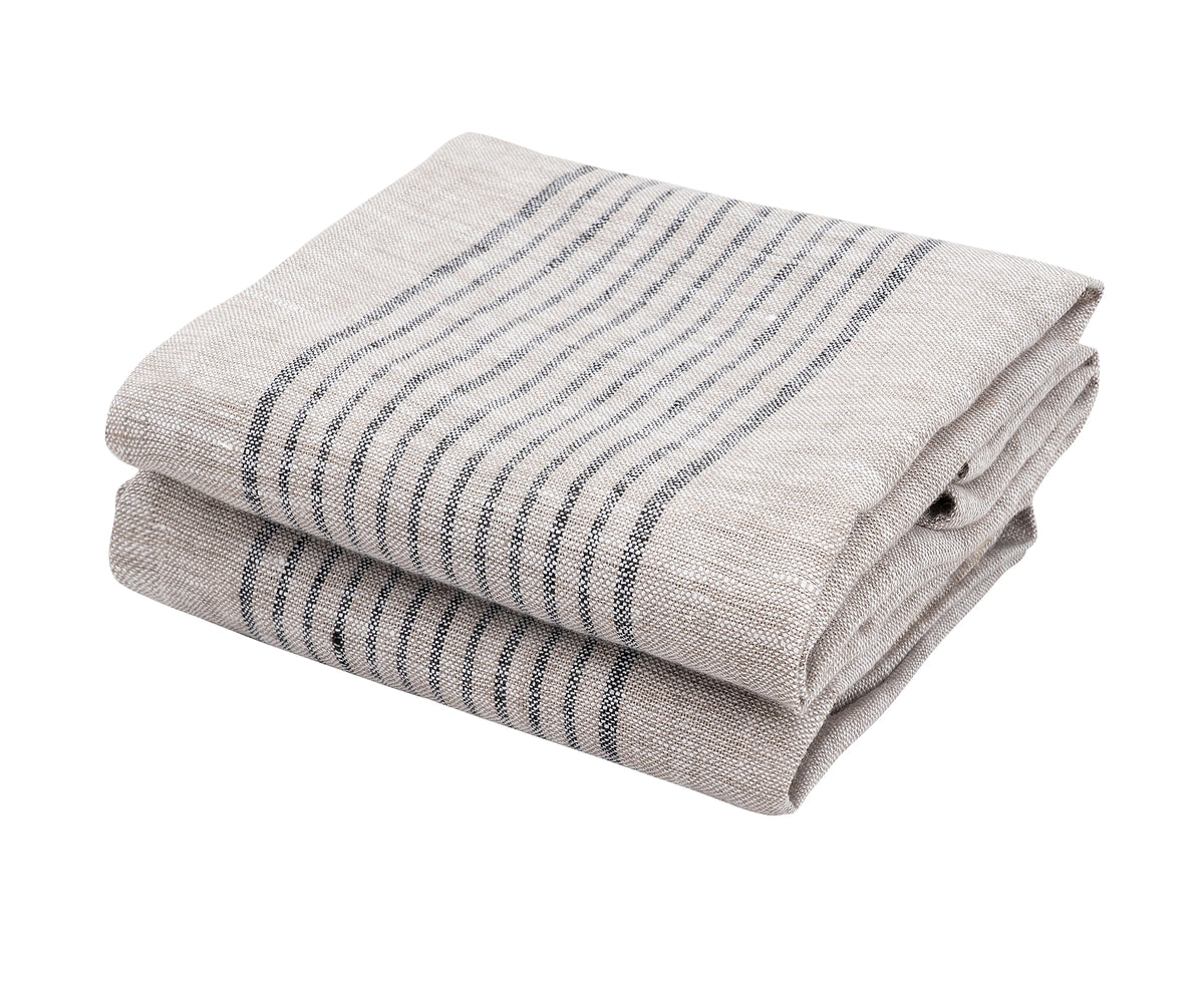 French Stripe Linen Dish Towels - Set of 2