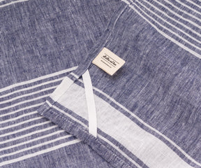 Classic blue and white striped kitchen towels made from linen