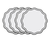 round scalloped cotton placemats – set of 4
