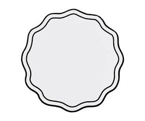 Elegant cotton placemats with scalloped edge and embroidery