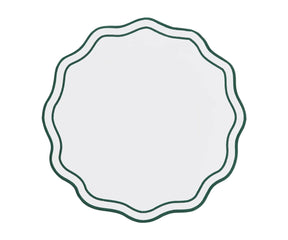 Double scalloped edge placemats with green trim