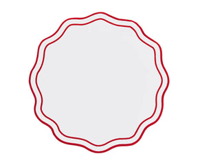 Elegant red scalloped placemats for dining table