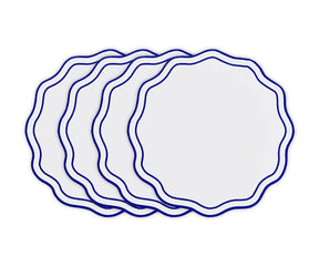 Scalloped cotton placemats with he-stitched edge detail