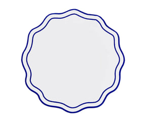 Set of 4 blue round placemats for kitchen or dining table