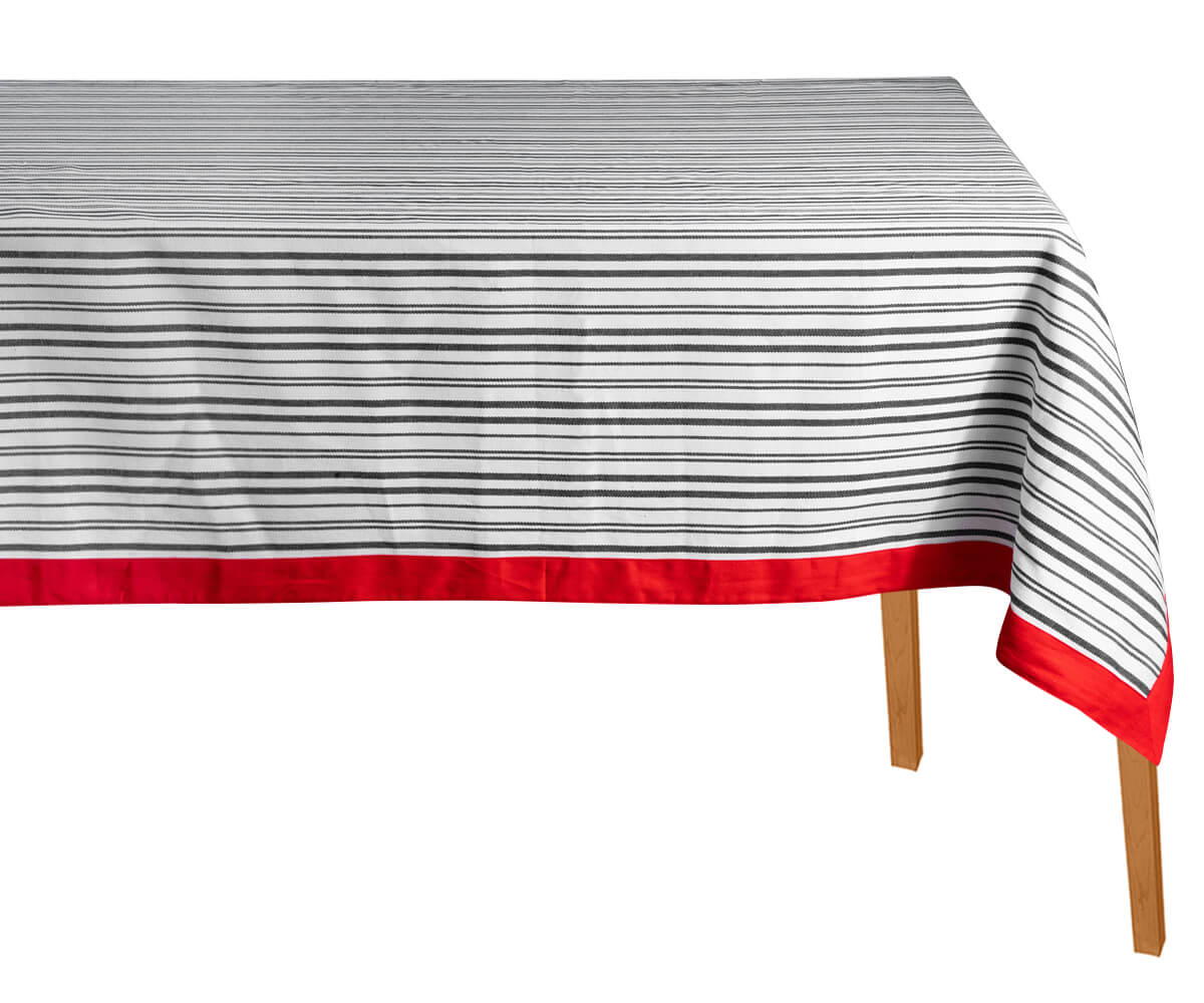 Rectangular tablecloths are versatile and can be used to protect dining tables from spills and scratches