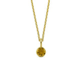 Adjustable Gold Chain Women’s Necklace with Citrine Pendant