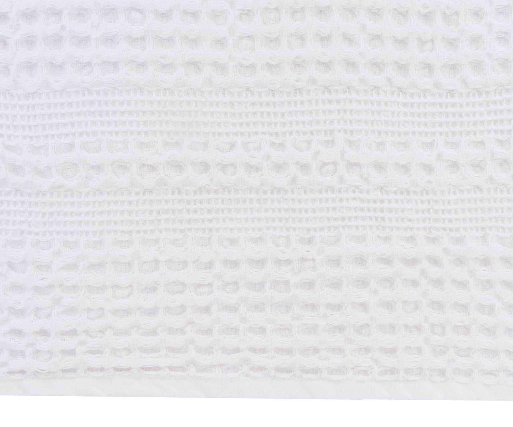 Lightweight organic white waffle blanket for modern room