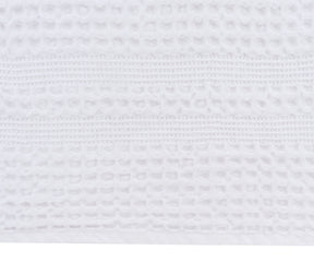 Lightweight organic white waffle blanket for modern room
