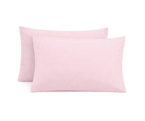 Pastel pink cotton king size pillow cases made from 100% cotton, soft skin-friendly pillow covers perfect for cozy and elegant bedding