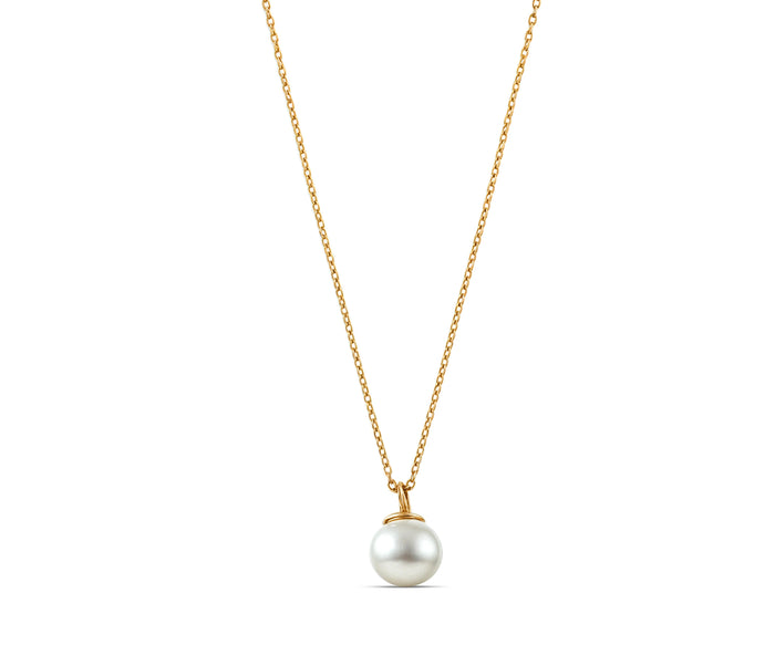 Moonlit pearl pendant necklace with freshwater pearl on delicate gold chain minimalist jewelry gift for women