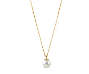 Moonlit pearl pendant necklace with freshwater pearl on delicate gold chain minimalist jewelry gift for women