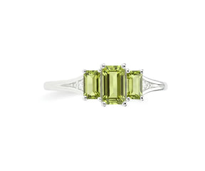 Stunning peridot ring with zircon accents for elegant fashion look