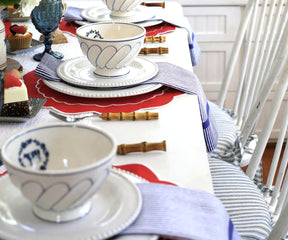 Cloth Napkins Set of 4 - Striped Dinner Napkins