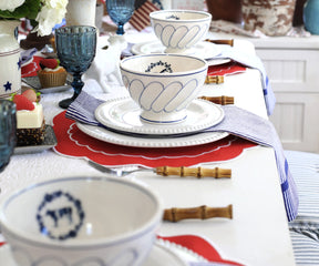 Cloth Napkins Set of 4 - Striped Dinner Napkins