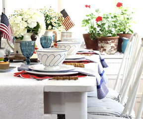 Cloth Napkins Set of 4 - Striped Dinner Napkins