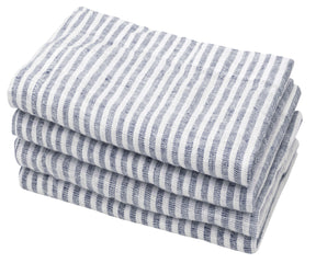 Sophisticated pinstripe linen napkins, adding a timeless elegance to your table decor.